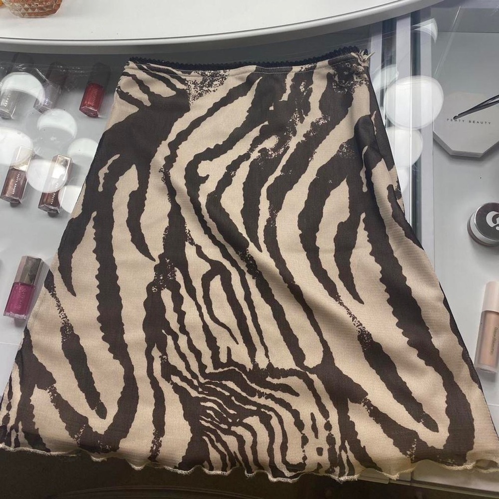 Princess Polly Vincent Mini Skirt in Beige Print US 0